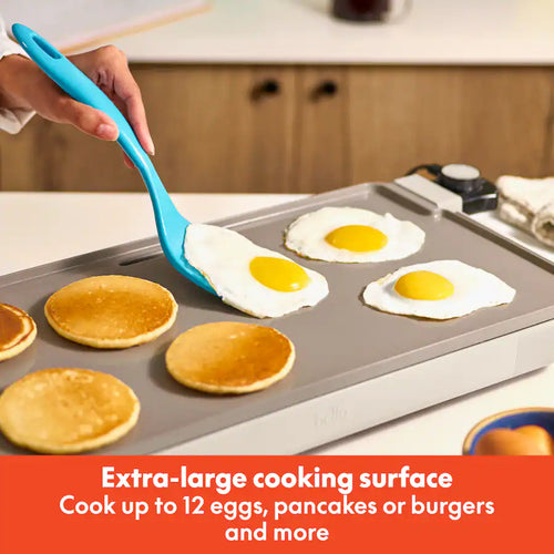 Bella 10" x 20" Electric Griddle with Warming Tray, Oatmilk