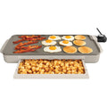 Bella 10" x 20" Electric Griddle with Warming Tray, Oatmilk