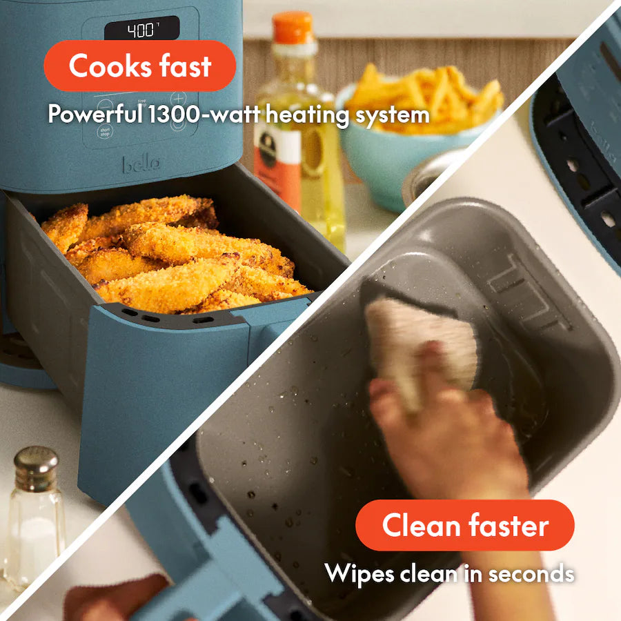 Bella 4 Quart Slim Air Fryer, Surf