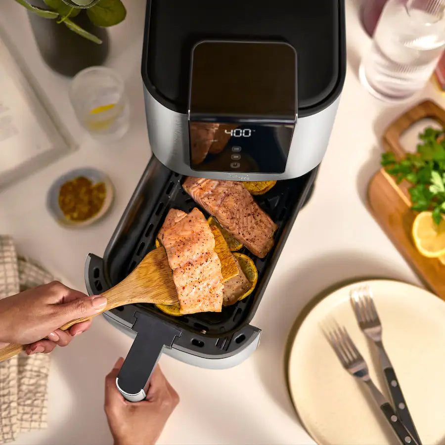 Bella 4 Quart Touchscreen Air Fryer, Stainless Steel