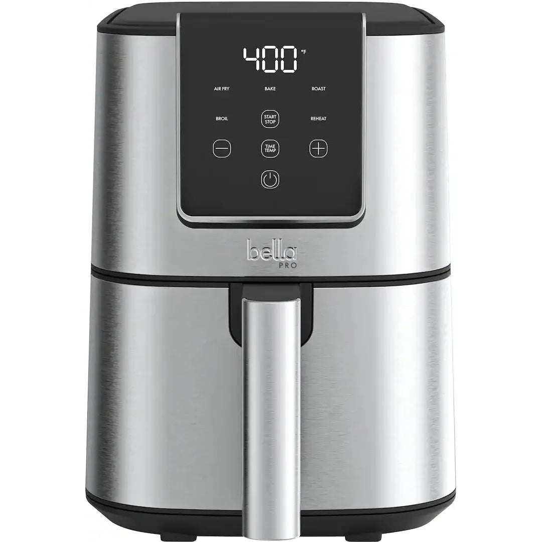 Bella 4 Quart Touchscreen Air Fryer, Stainless Steel