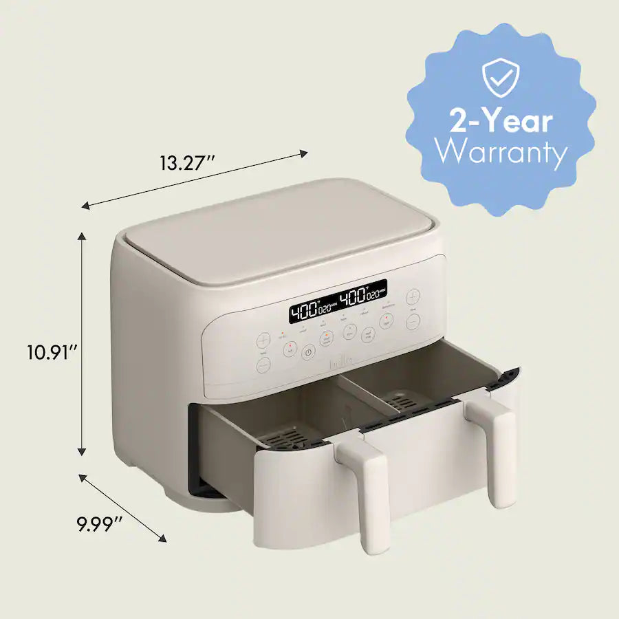 Bella 4 Quart TriZone Air Fryer, Oatmilk