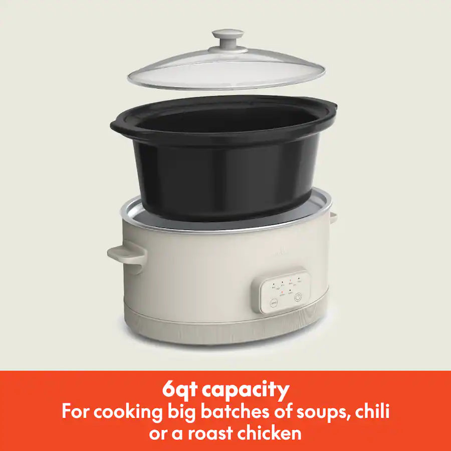 Bella 6 Quart Programmable Slow Cooker, Oatmilk