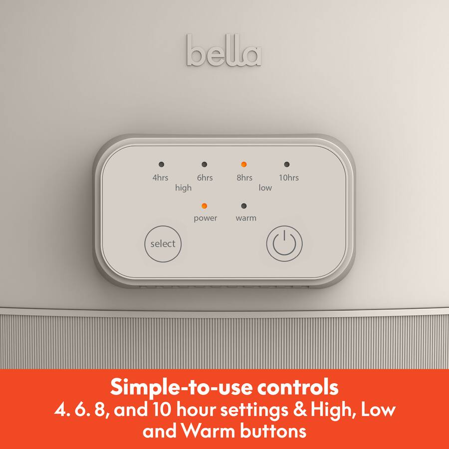 Bella 6 Quart Programmable Slow Cooker, Oatmilk