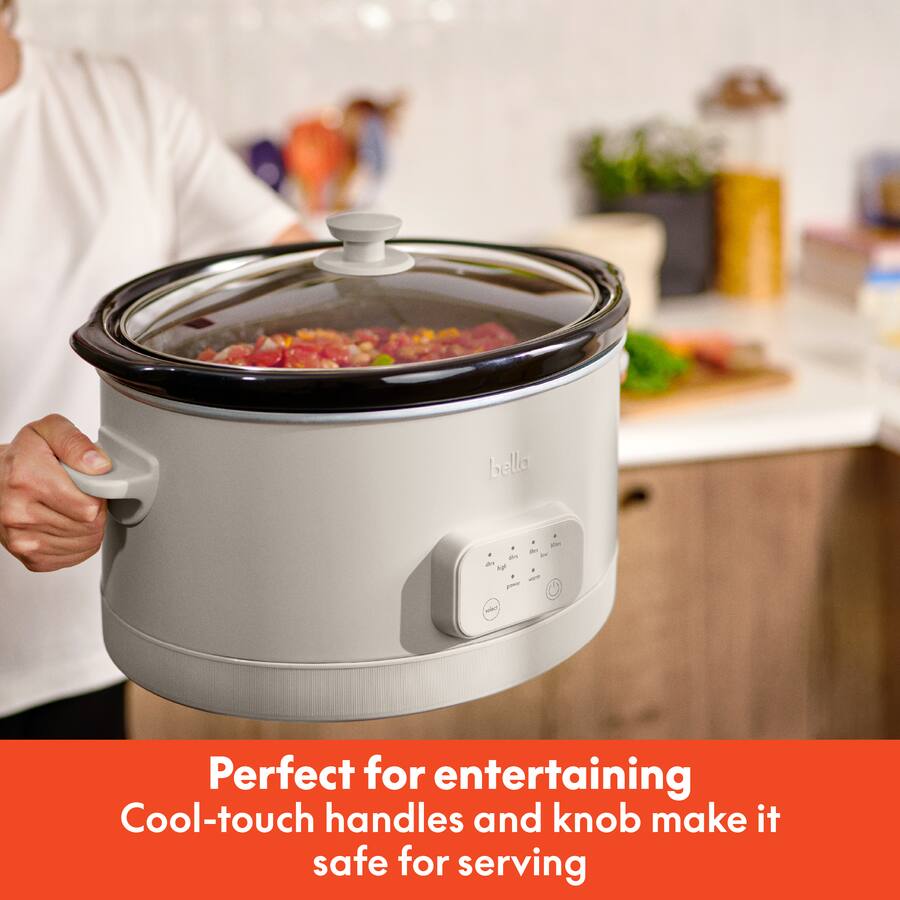 Bella 6 Quart Programmable Slow Cooker, Oatmilk