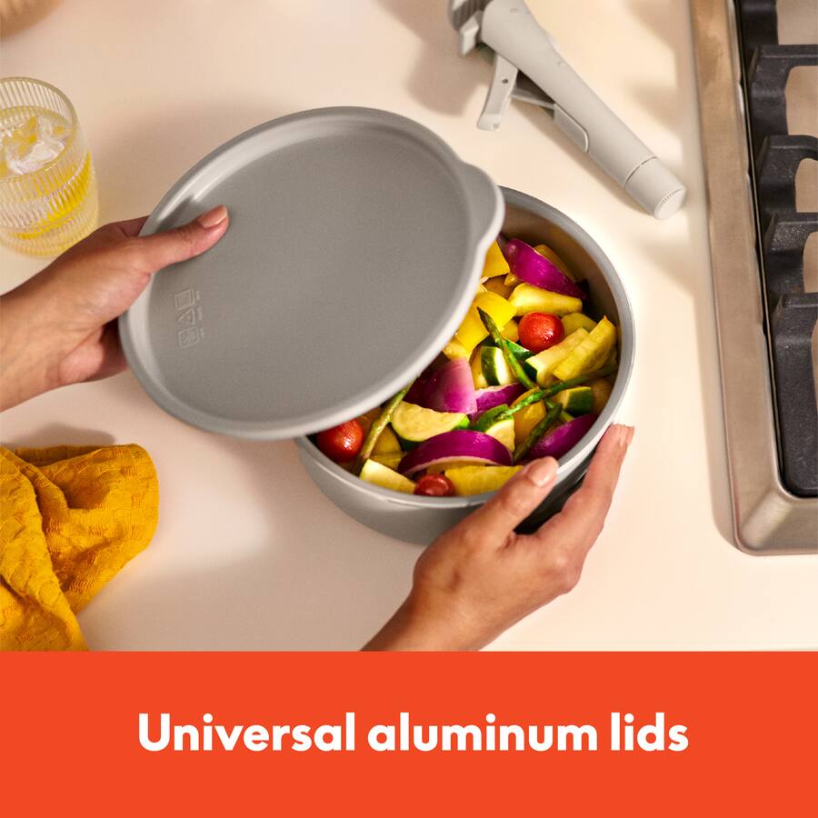 Bella Fits Anywhere 8 Piece Ceramic Nonstick Cookware, Oatmilk