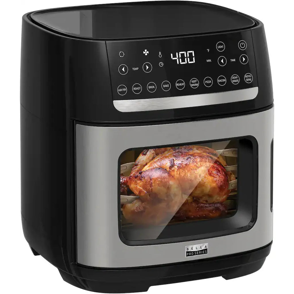 Bella PRO 12.6 Quart Touchscreen Multi Function Air Fryer / Toaster Oven, Stainless Steel