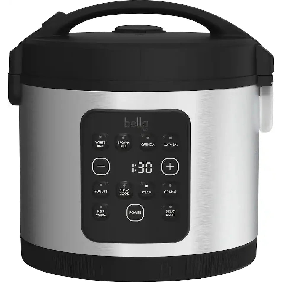 Bella PRO 20 Cup Digital Rice Cooker, Stainless Steel
