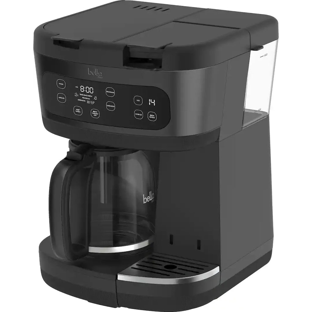 Bella PRO MultiBrew 12 Cup Drip And Single Serve Coffee Maker, Black
