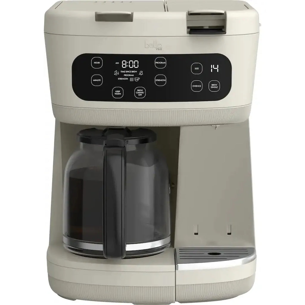 Bella PRO MultiBrew 12 Cup Drip And Single Serve Coffee Maker, Oatmilk