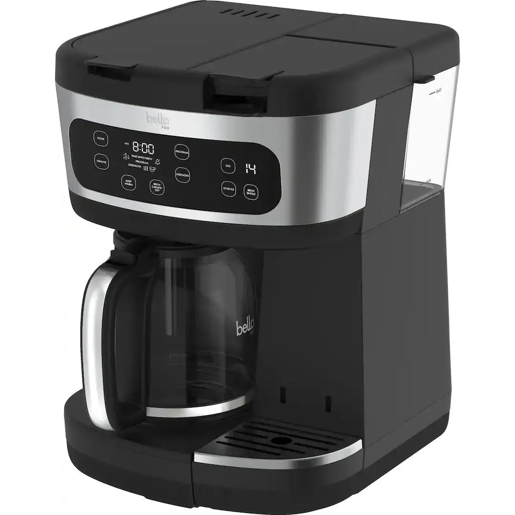 Bella PRO MultiBrew 12 Cup Drip And Single Serve Coffee Maker, Stainless Steel