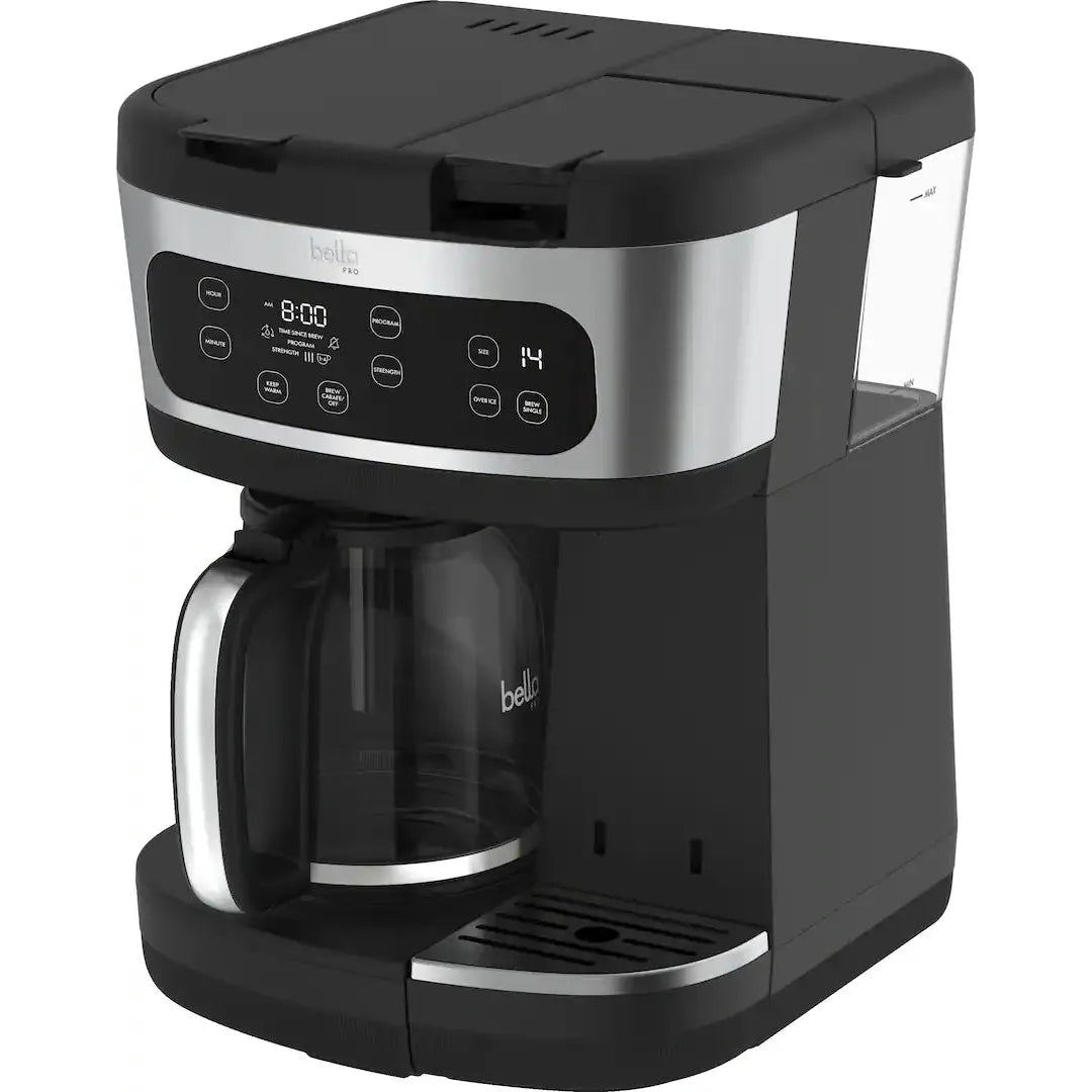 Bella PRO MultiBrew 12 Cup Drip And Single Serve Coffee Maker, Stainless Steel