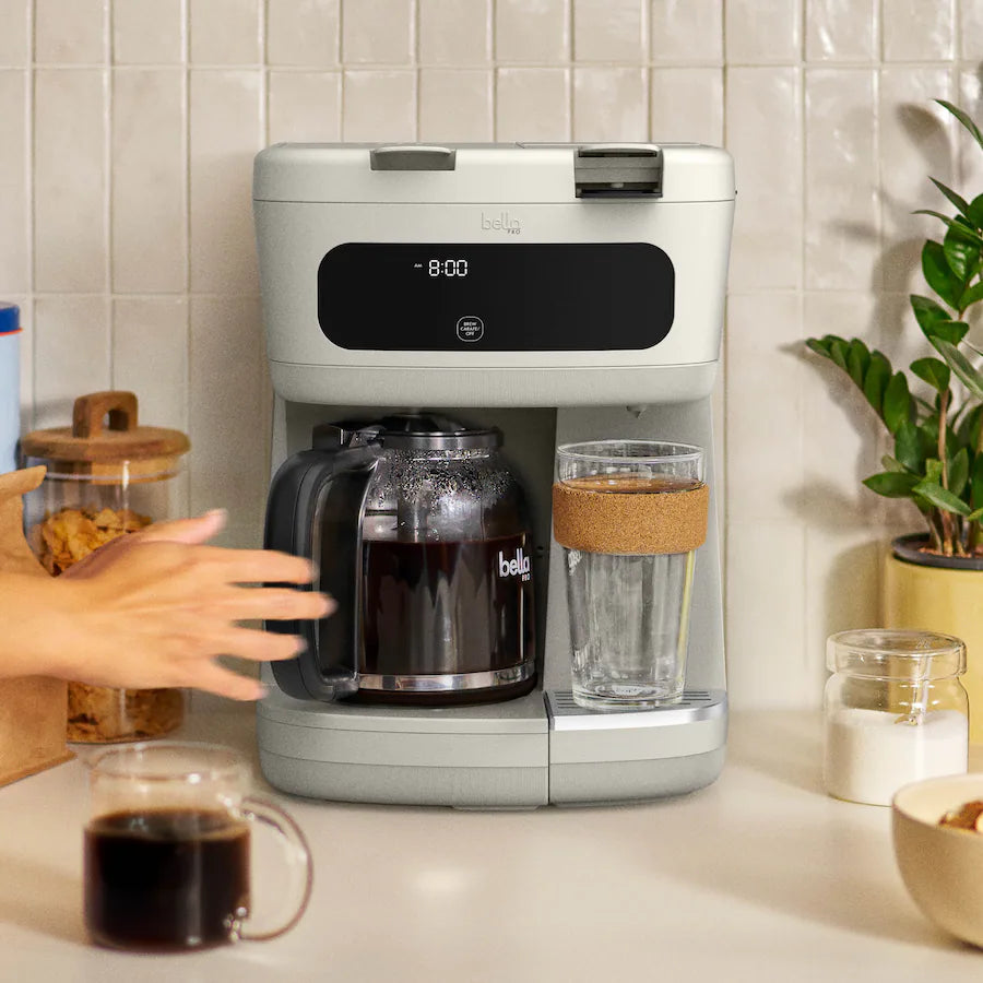 Bella PRO MultiBrew 12-Cup Drip & Single Serve Coffee Maker, Oatmilk