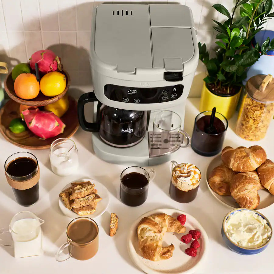 Bella PRO MultiBrew 12-Cup Drip & Single Serve Coffee Maker, Oatmilk