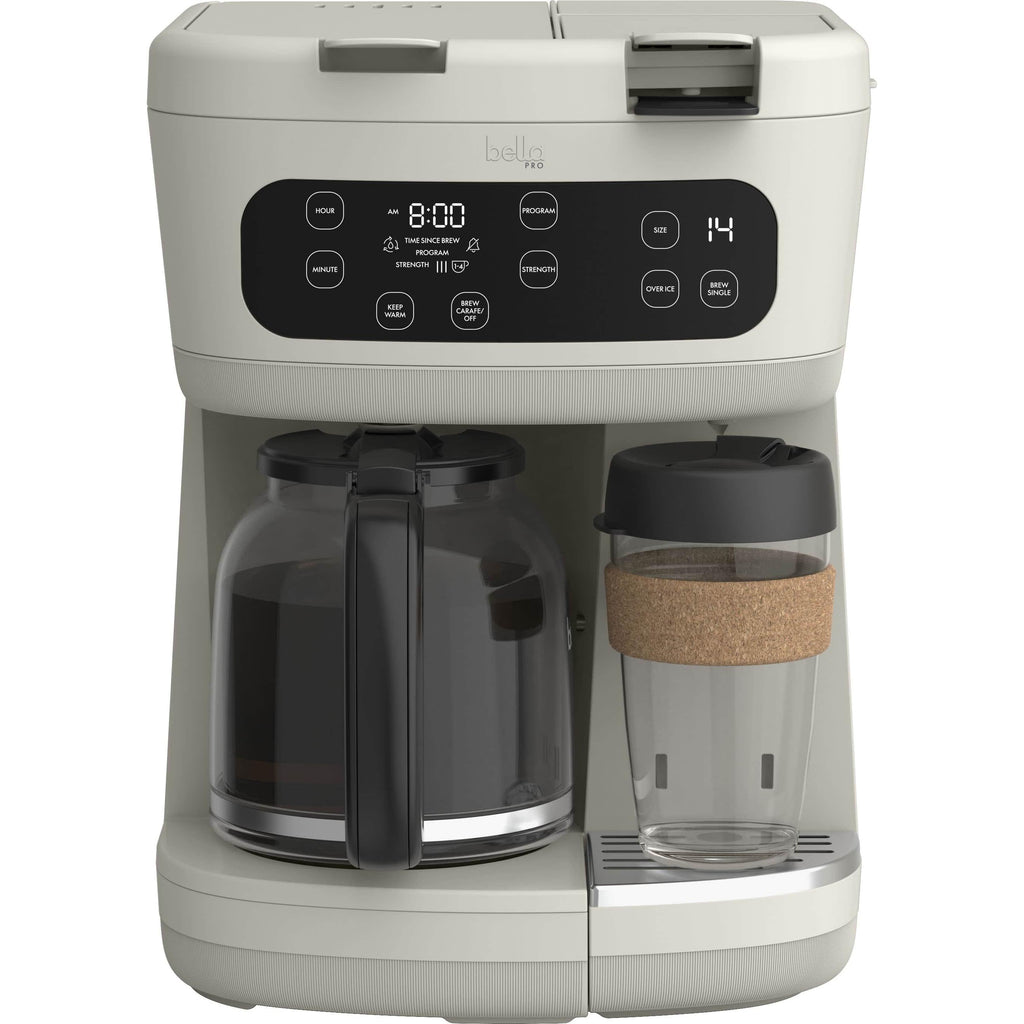 Bella PRO MultiBrew 12-Cup Drip & Single Serve Coffee Maker, Oatmilk