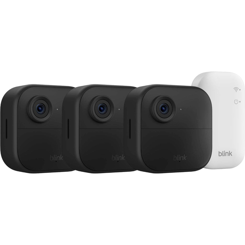 Blink Outdoor 4 – Wireless smart security camera, two-year battery life, 1080p HD. Sync Module Core included – 3 Cameras, Black