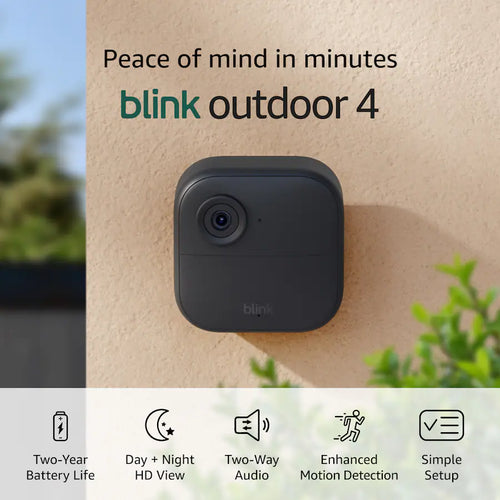 Blink Outdoor 4 – Set of 5 Wireless Smart Security Cameras, Black