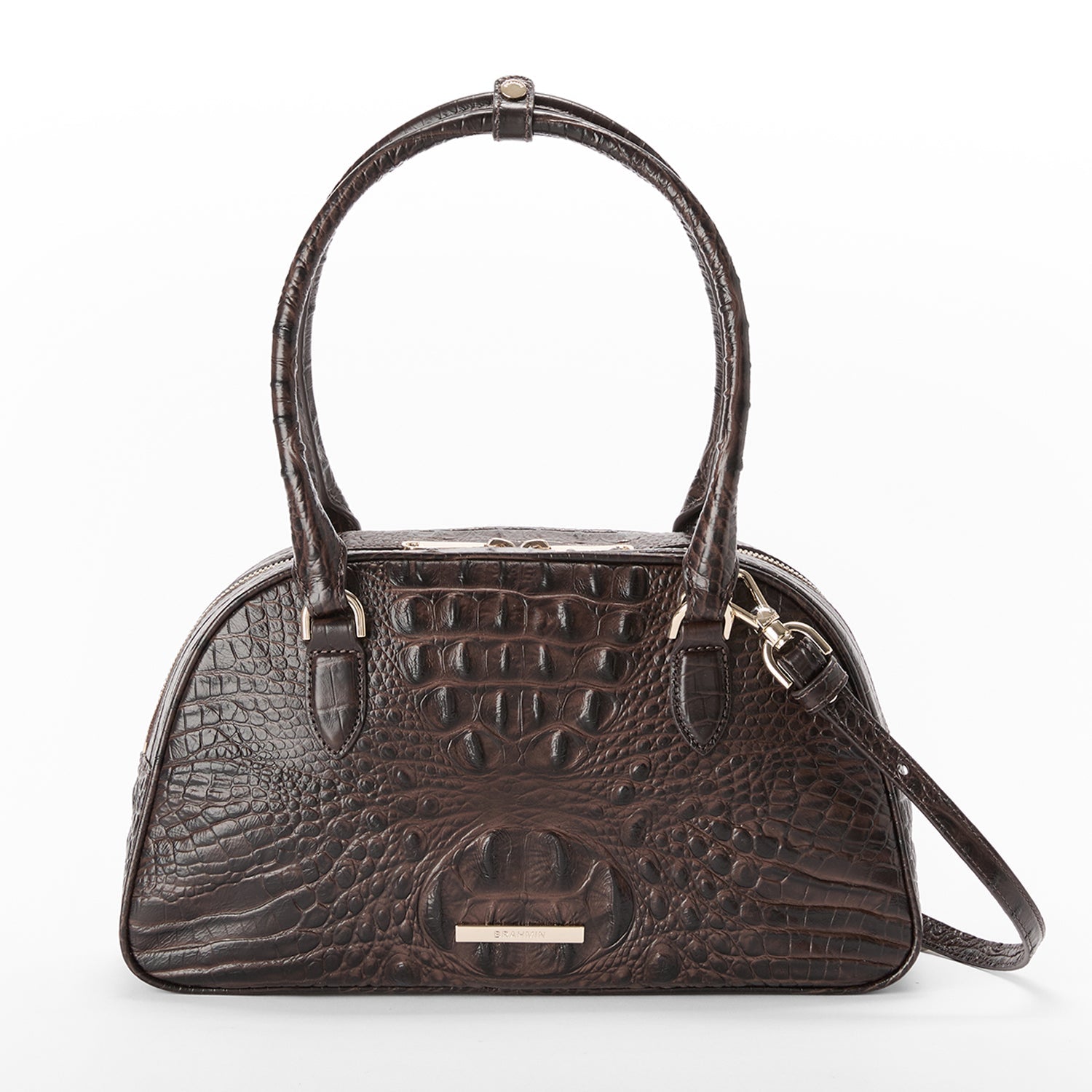 Brahmin Alden Road Collection Angie Satchel, Chocolate