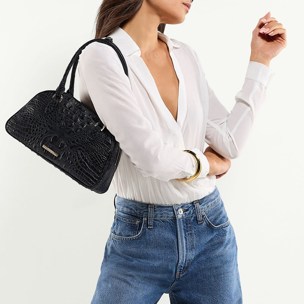 Brahmin Alden Road Collection Angie Satchel, Chocolate