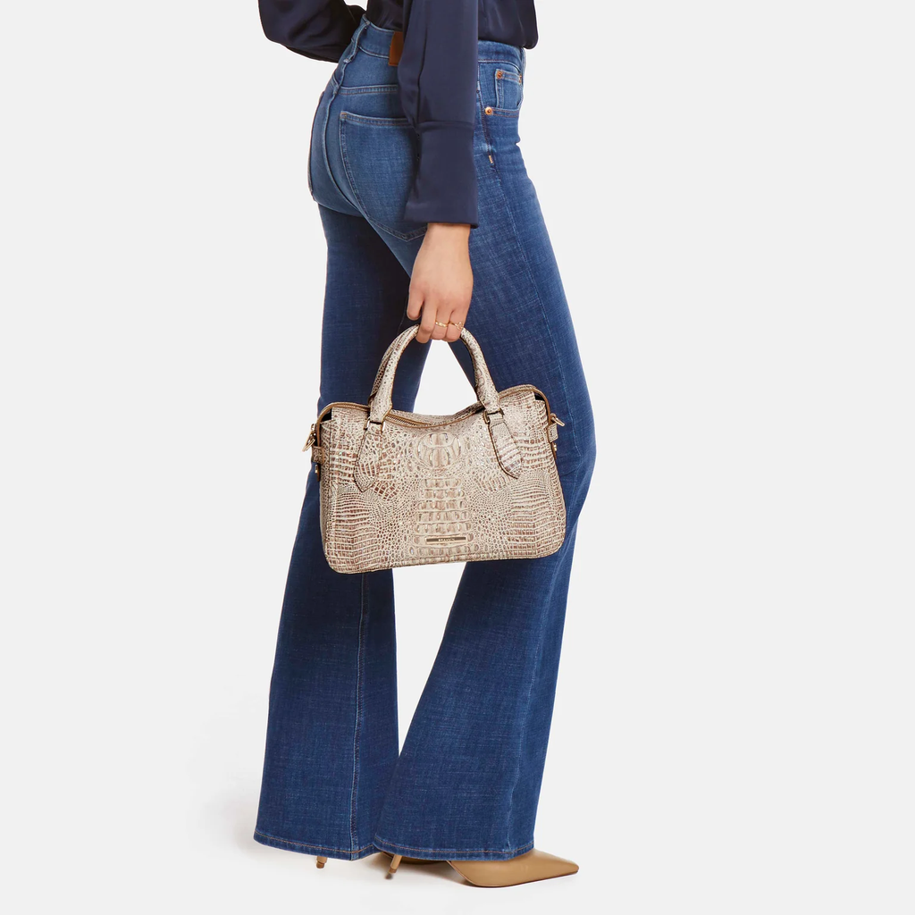 Brahmin Alden Road Collection Micaela Satchel, Blue Alden Road