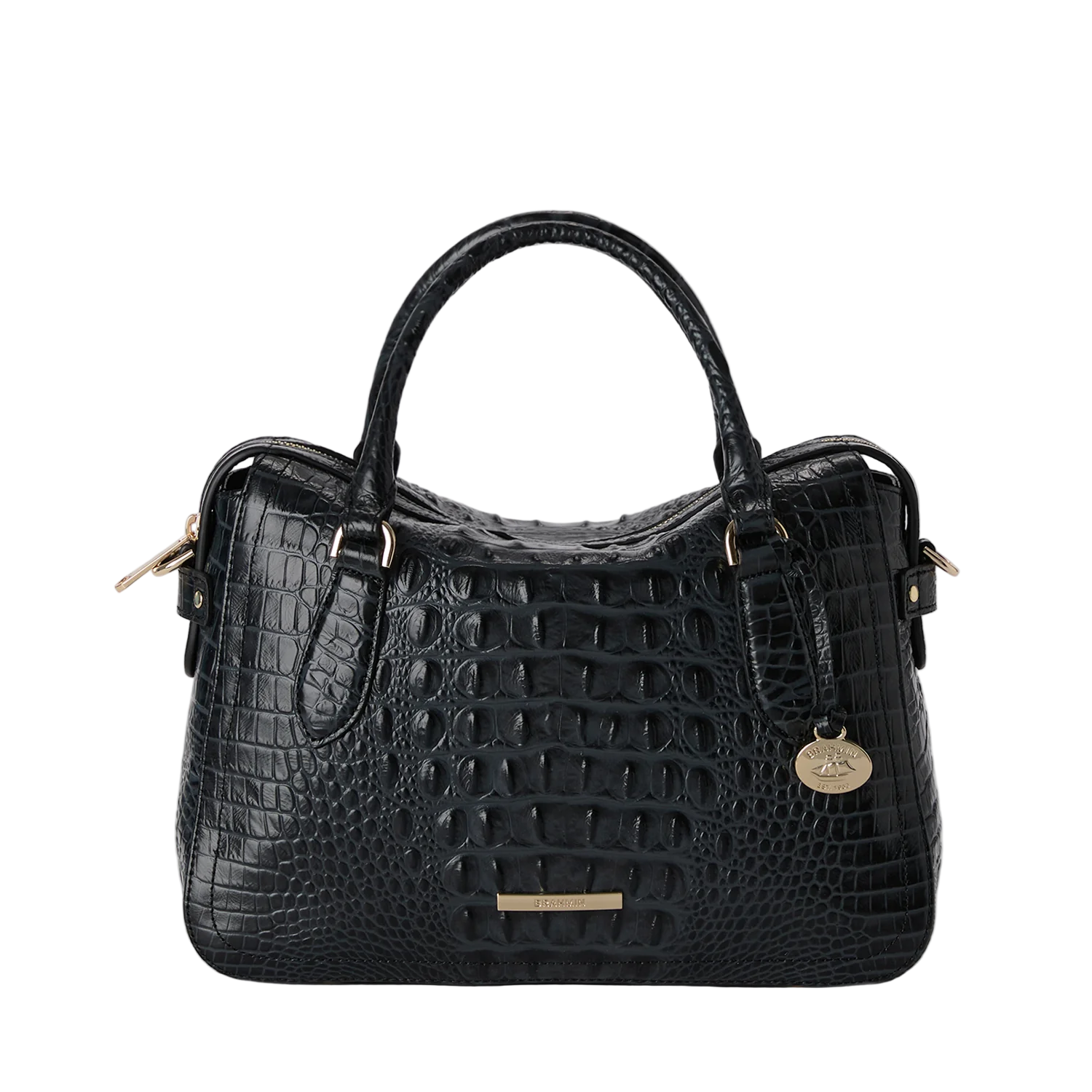 Brahmin Alden Road Collection Micaela Satchel, Black Alden Road