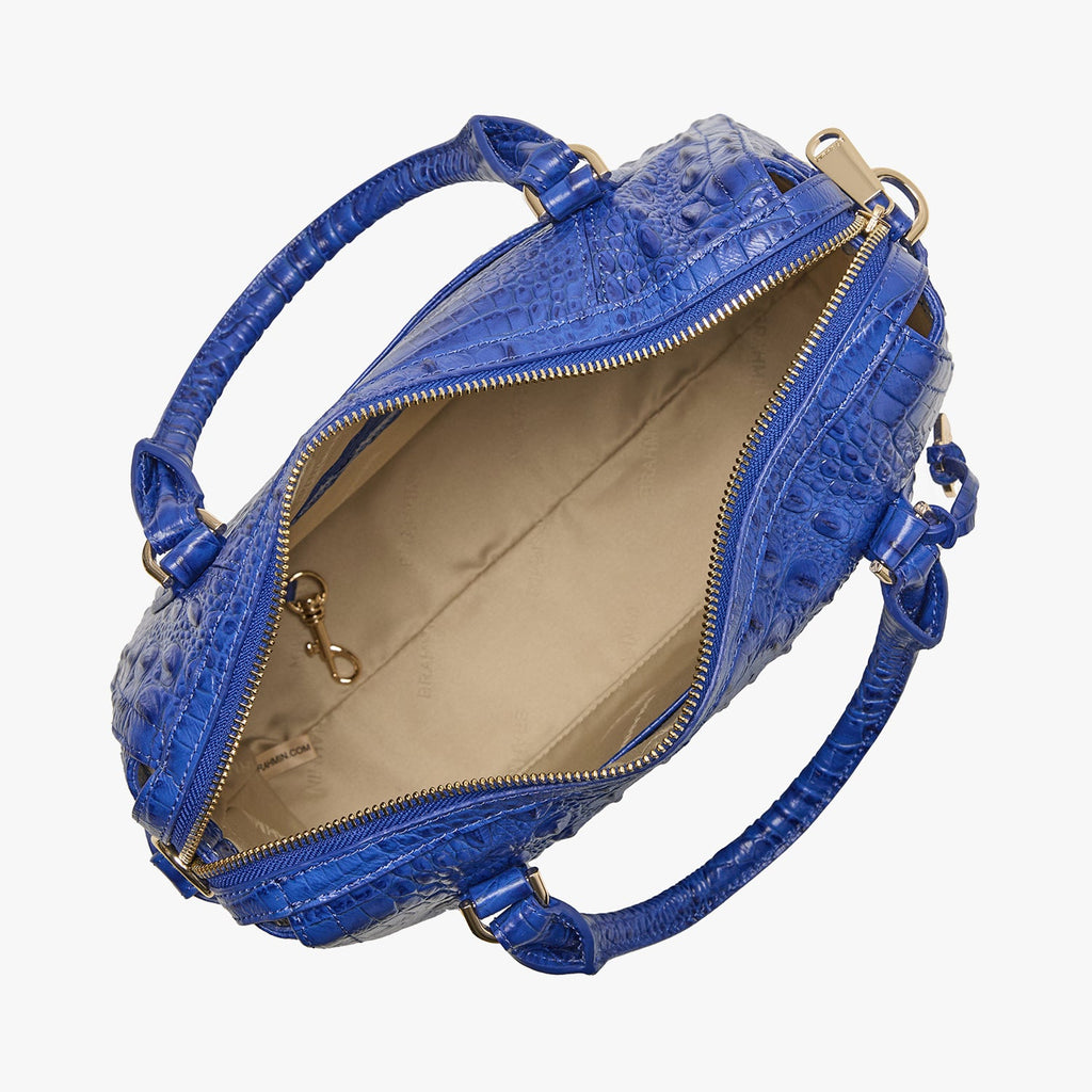 Brahmin Alden Road Collection Micaela Satchel, Blue Alden Road