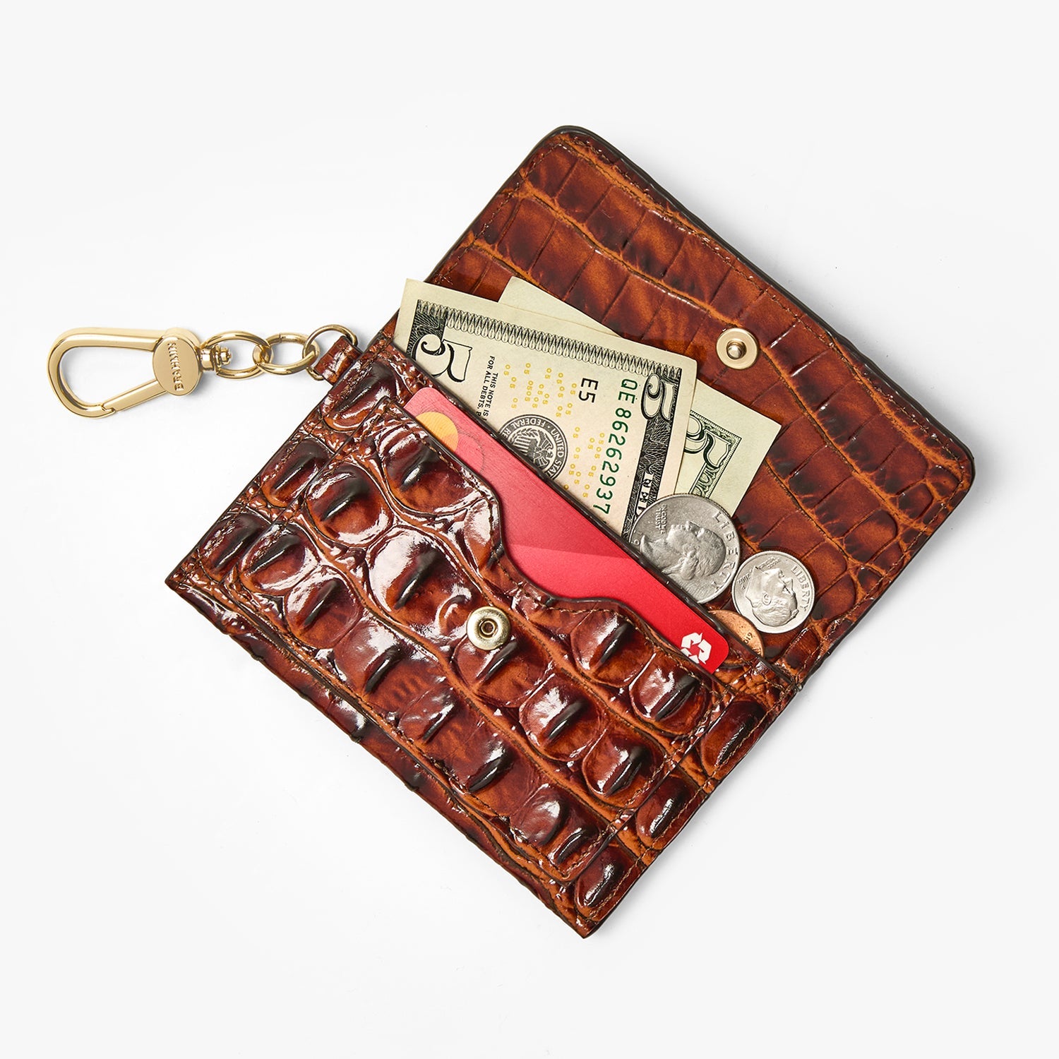 Brahmin Alden Road Collection Ricki Clip on Wallet, Blue