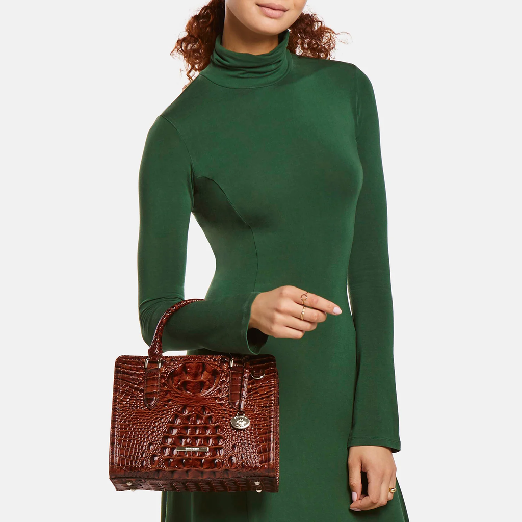 Brahmin Melbourne Collection Cami Satchel, Olive Ombre