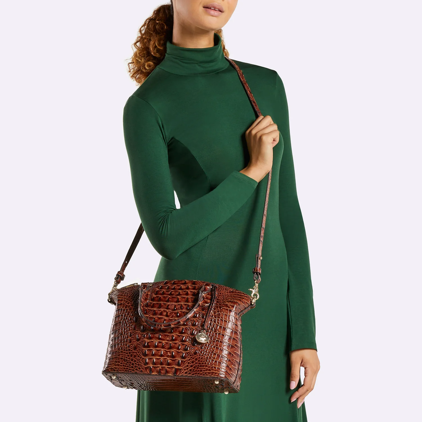 Brahmin Melbourne Collection Duxbury Satchel, Evergreen Ombre