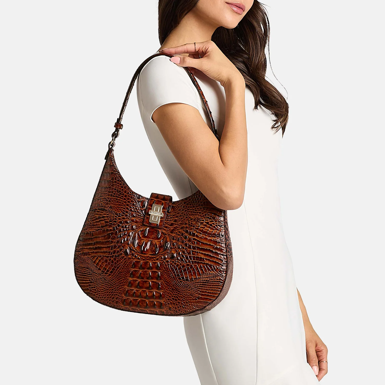 Brahmin Melbourne Collection Fallon Shoulder Bag, Tiramisu