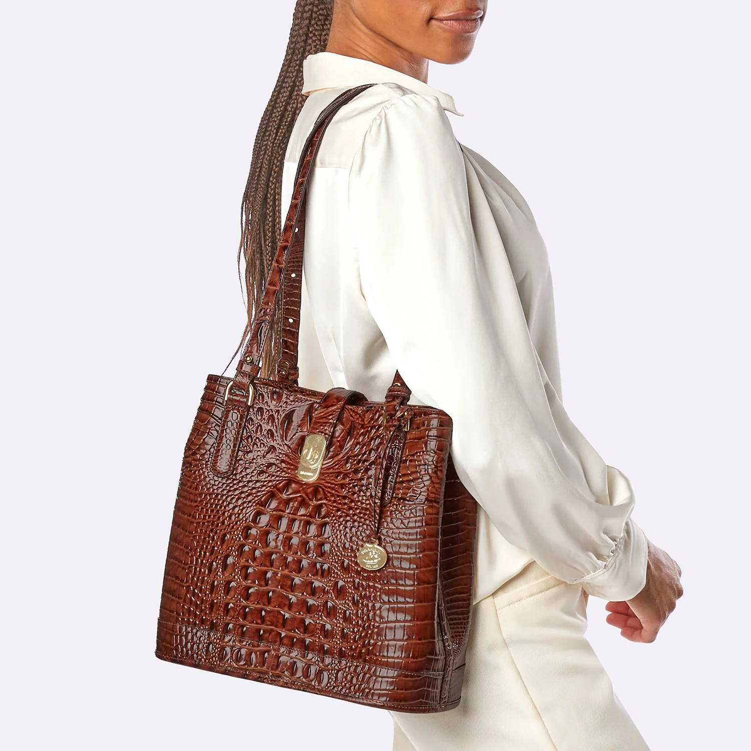 Brahmin Melbourne Collection Fiora Shoulder Bag, Electric Fuchsia