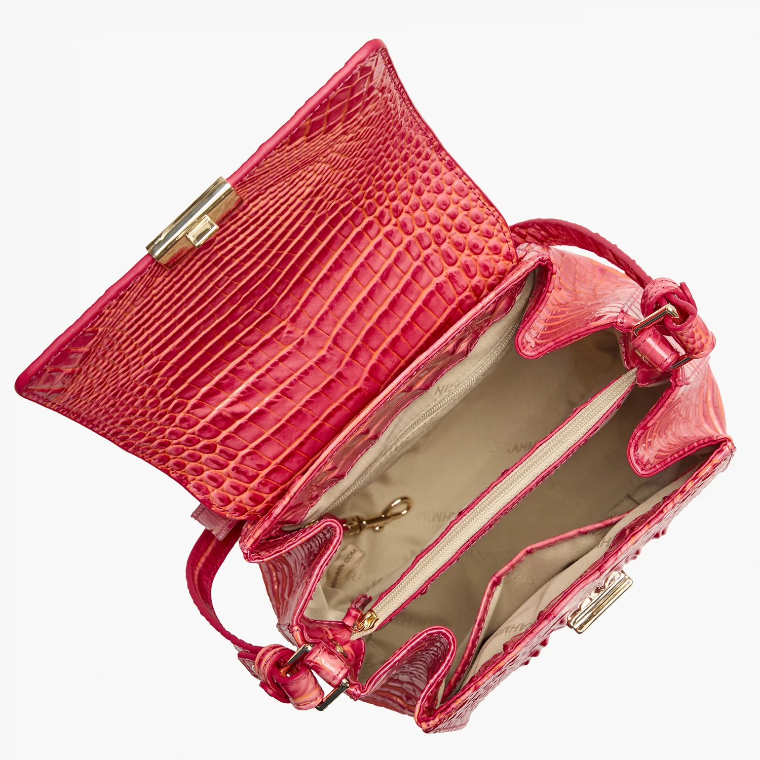 Brahmin Melbourne Collection Margo Crossbody, Coral Snapdragon