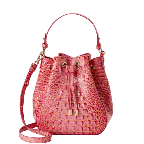 Brahmin Melbourne Collection Melinda Shoulder Bag, Coral Snapdragon