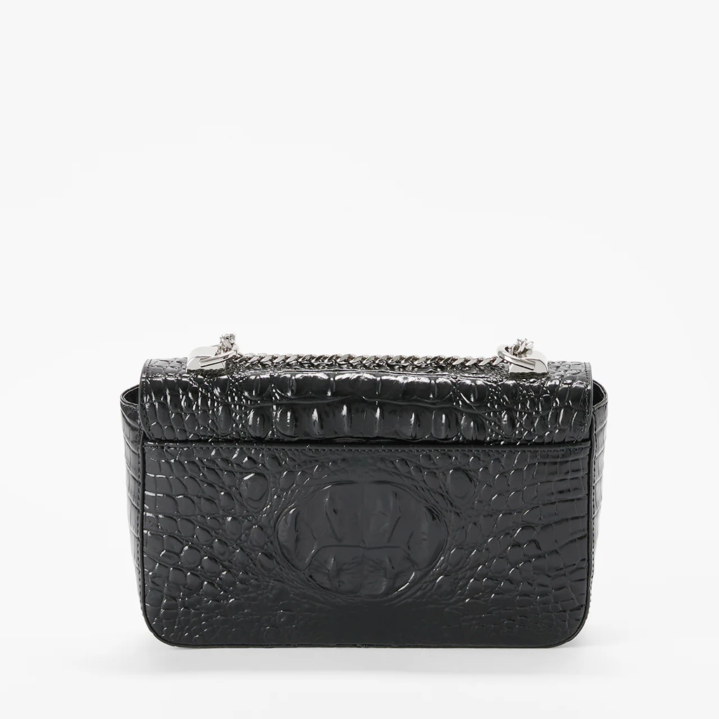 Brahmin Melbourne Collection Rosa Crossbody, Black / Silver Hardware