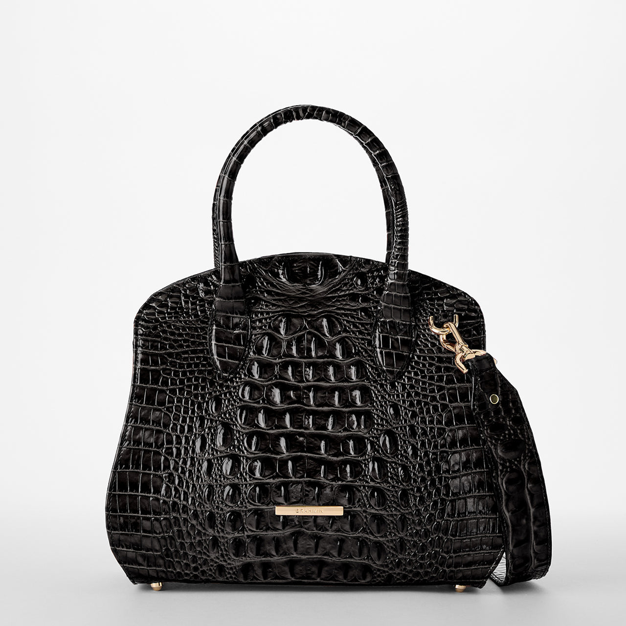 Brahmin Melbourne Collection Rosetta Satchel, Black