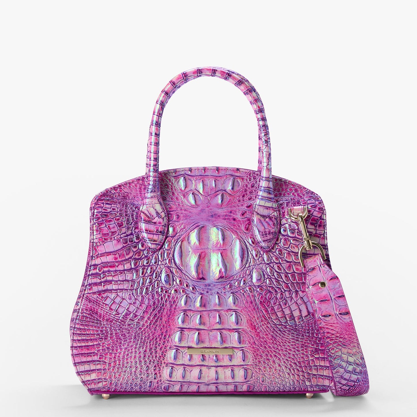 Brahmin Melbourne Collection Rosetta Satchel, Purple Iris