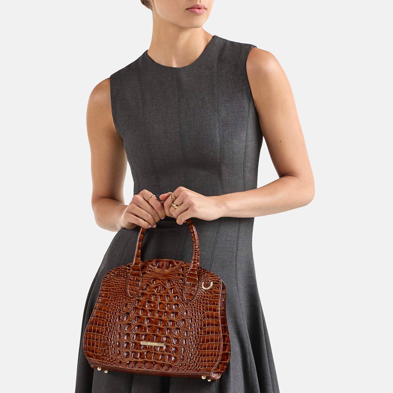 Brahmin Melbourne Collection Rosetta Satchel, Purple Iris