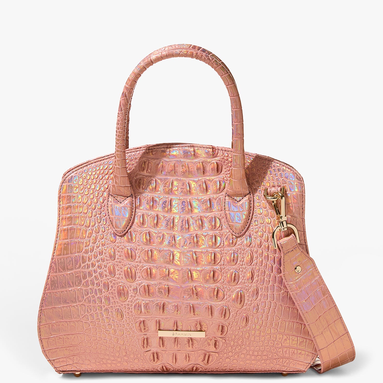 Brahmin Melbourne Collection Rosetta Satchel, Rose Gold