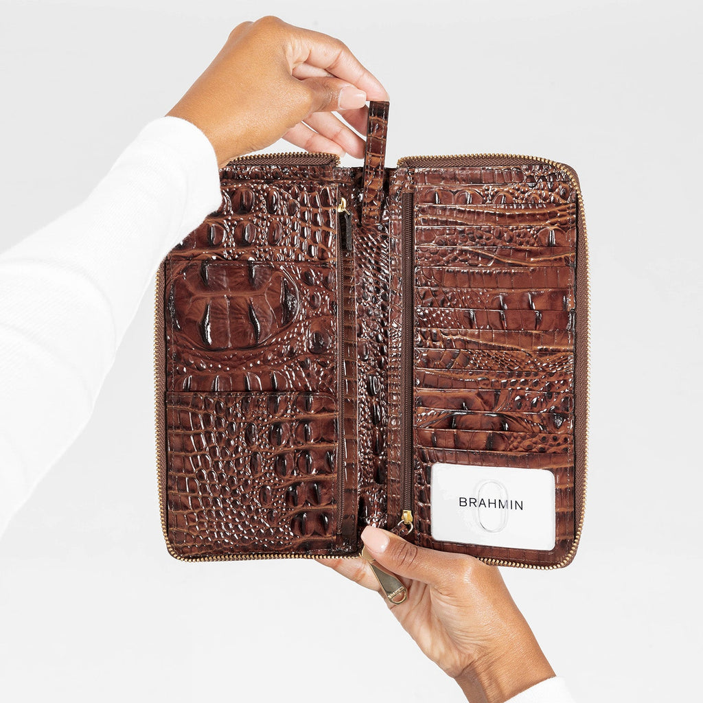 Brahmin Melbourne Collection Skyler Clutch Wallet, Pecan