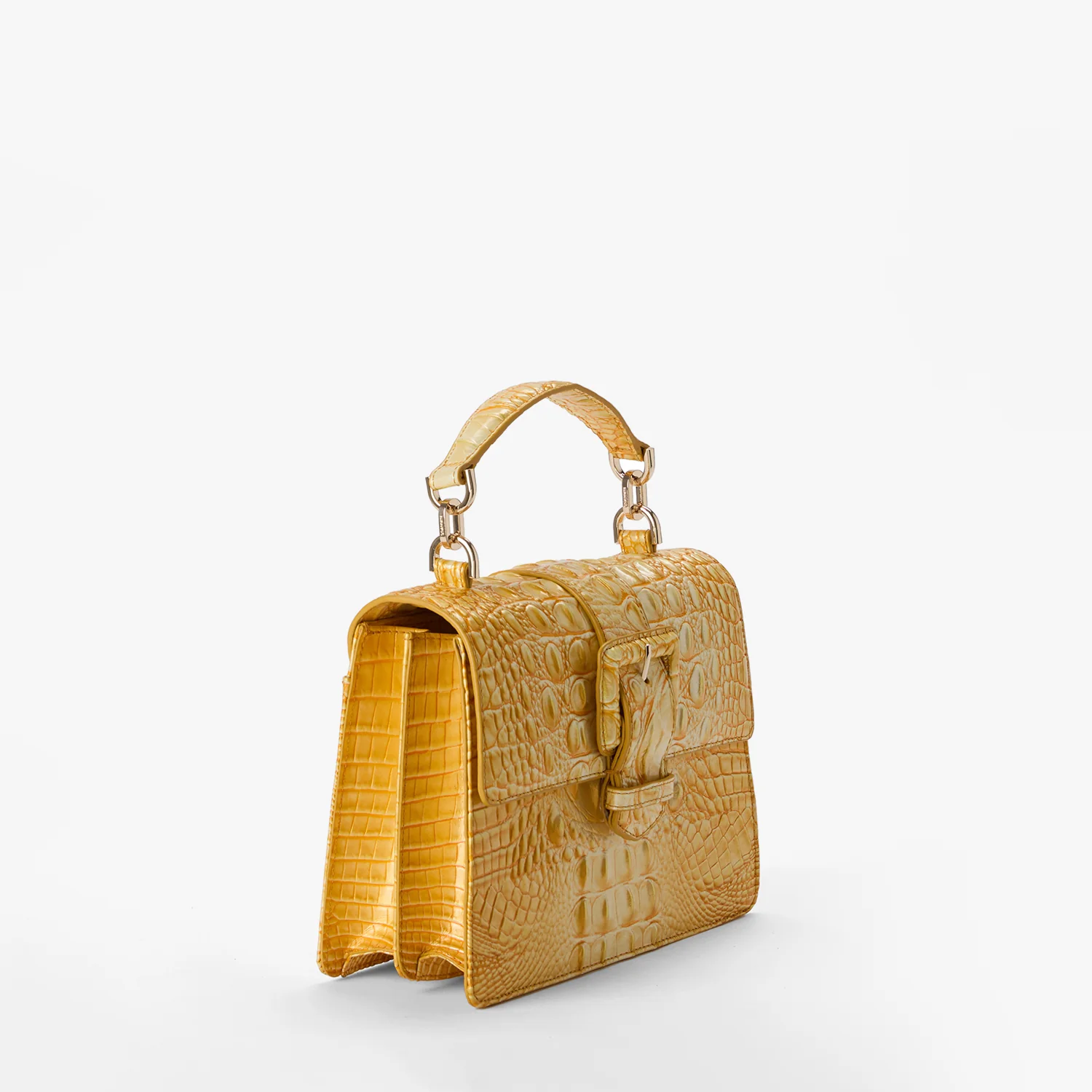 Brahmin Melbourne Collection Small Hallie Satchel, Lemon Drop