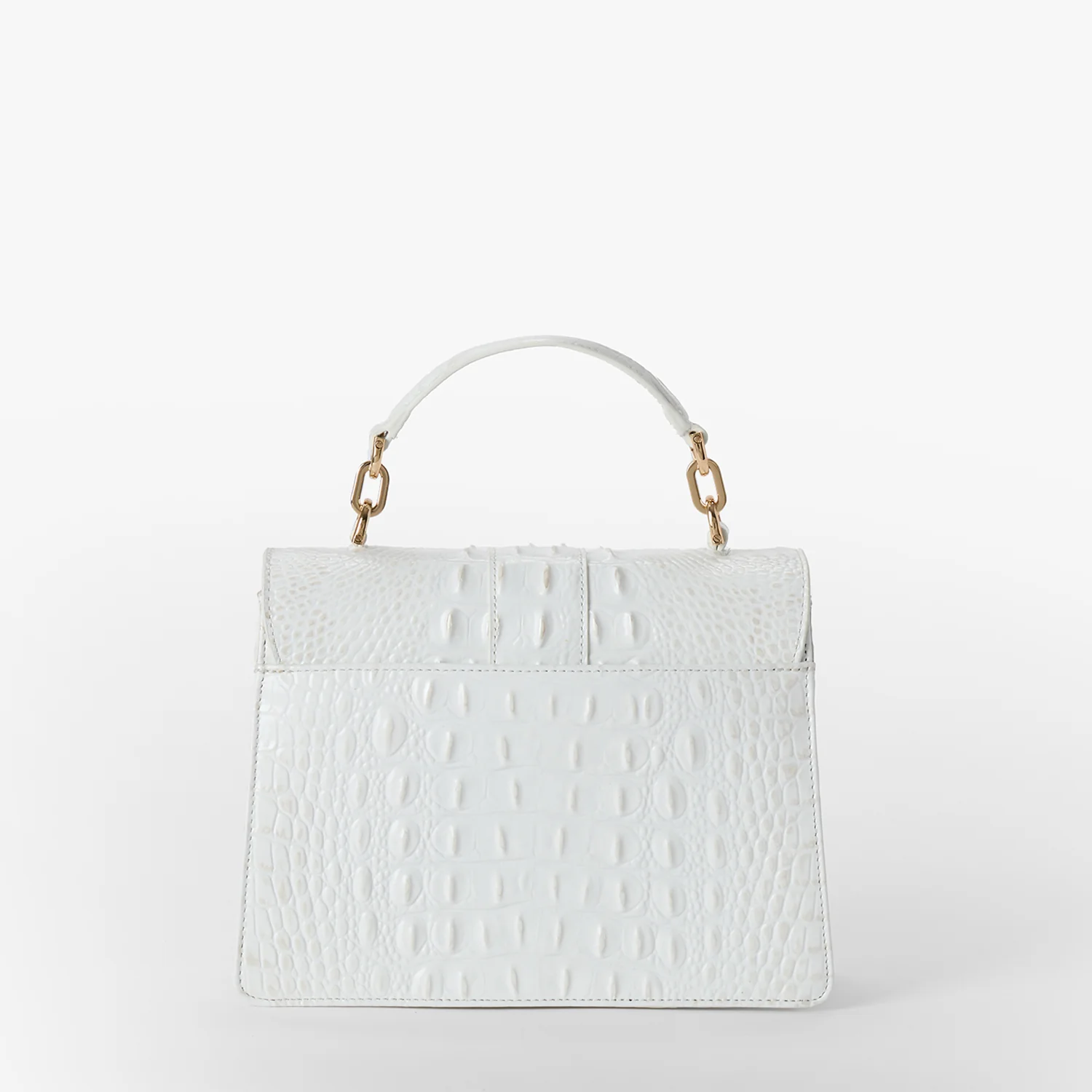 Brahmin Melbourne Collection Small Hallie Satchel, Sea Salt White