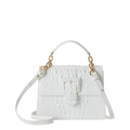 Brahmin Melbourne Collection Small Hallie Satchel, Sea Salt White