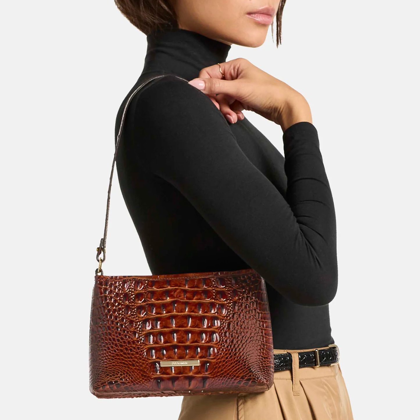Brahmin Vanderbilt Collection Lorelei Shoulder Bag, Black