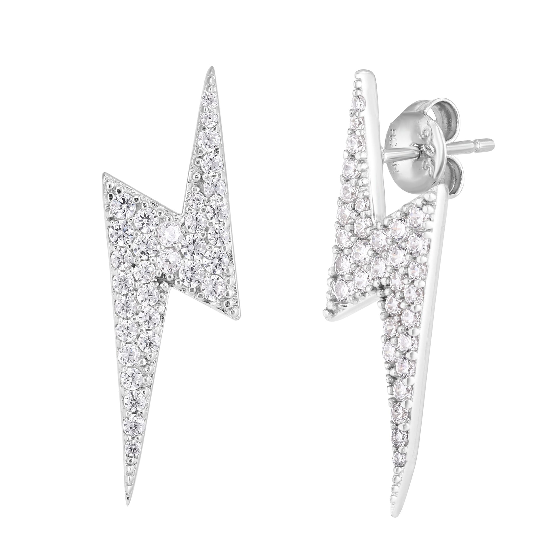 CZ Lightning Bolt Earrings