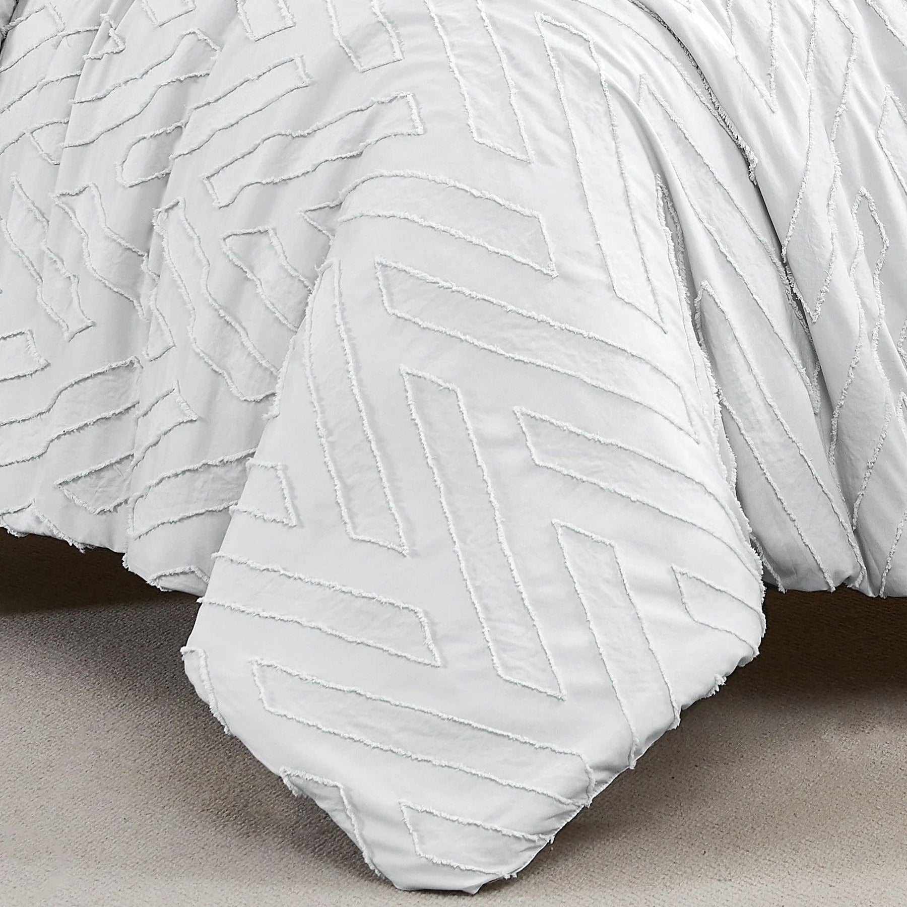 Chevron Duvet Cover Set, Light Grey