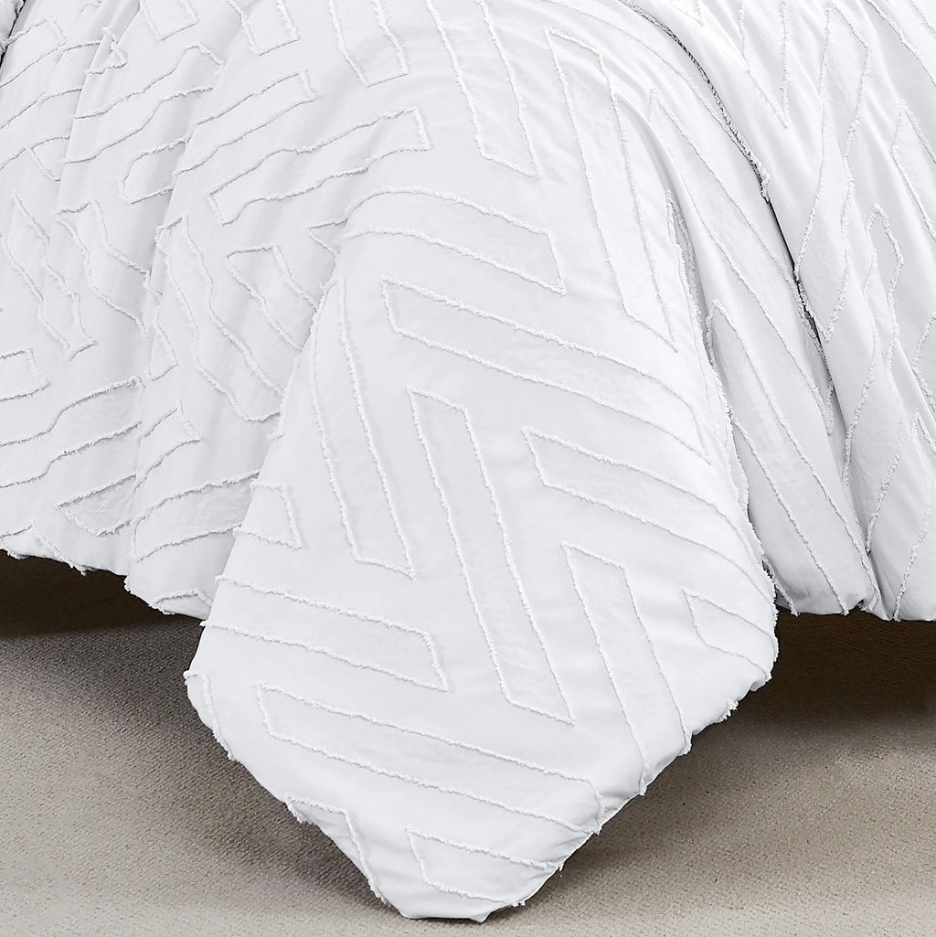 Chevron Duvet Cover Set, White