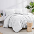 Chevron Pattern Comforter Set, Light Grey