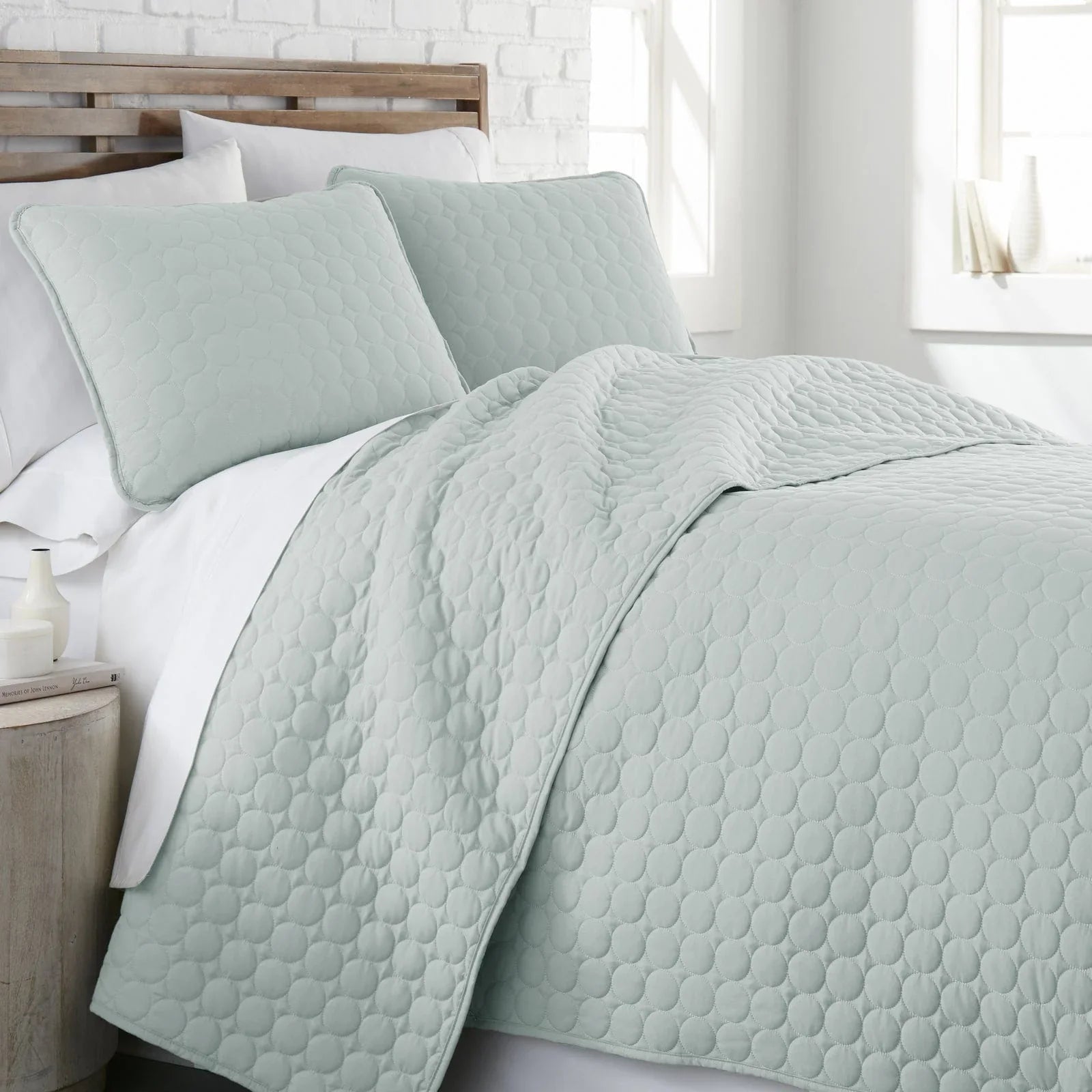 Circles Classic Quilt Set, Light Green