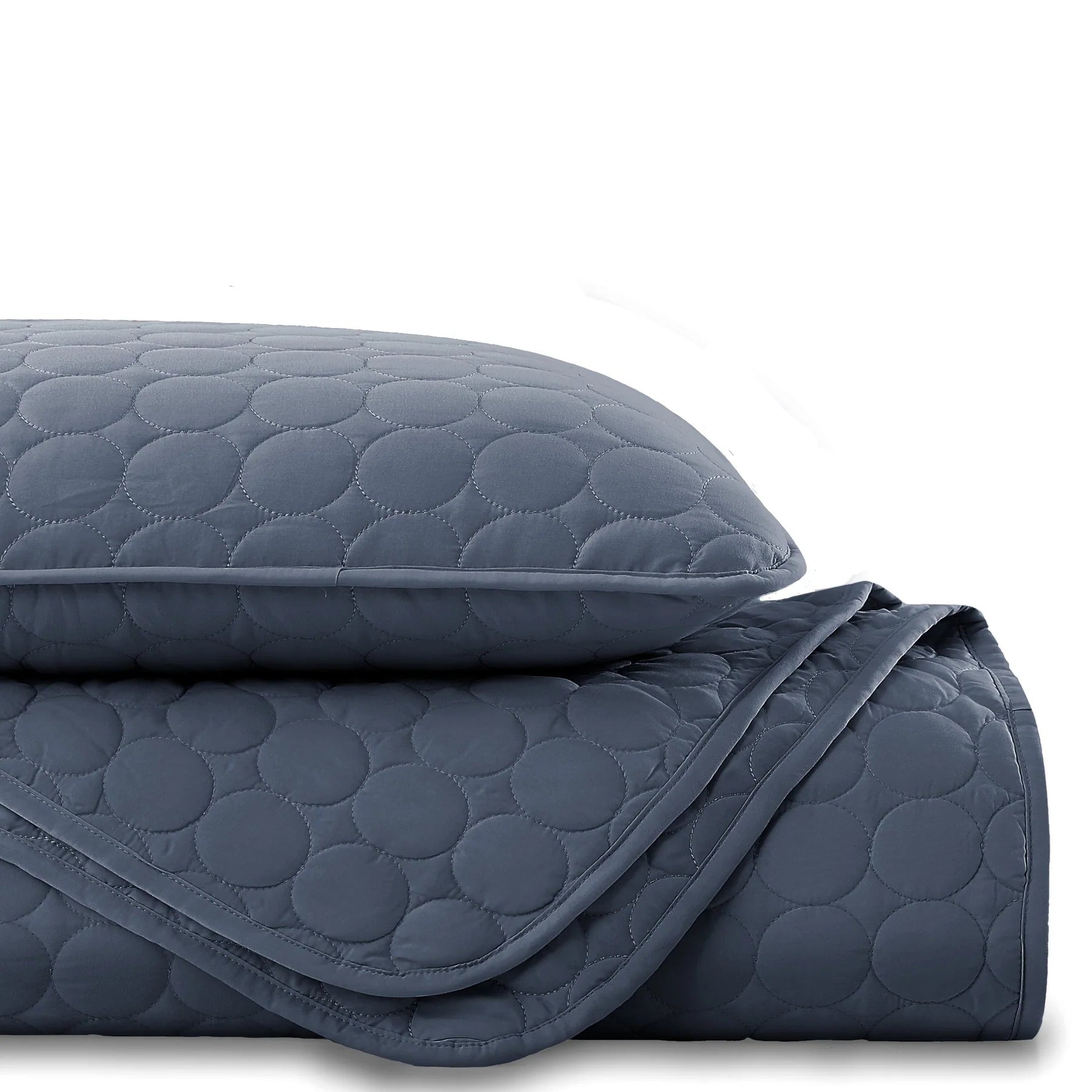 Circles Classic Quilt Set, Navy Blue