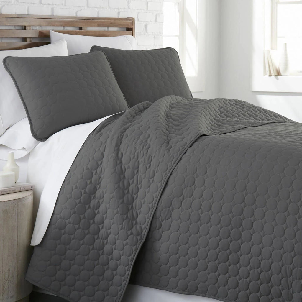 Circles Classic Quilt Set, Slate